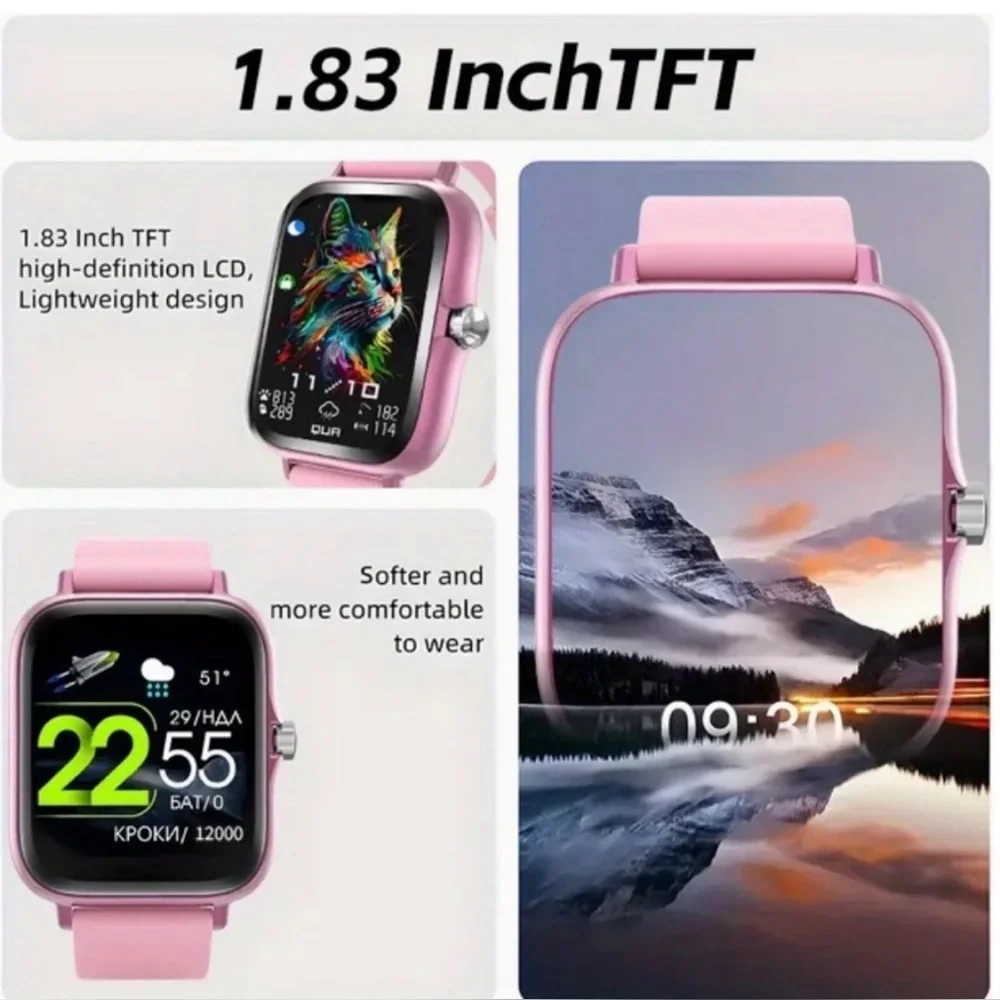 NEW! eLuxPro ROSE GOLD/CREAM HD Smart Watch Wireless Call 100 Fitness Modes